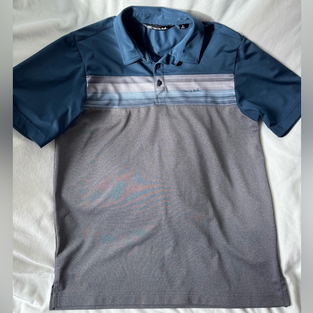 Travis Mathew Blue and Gray Polo Shirt Men’s size small